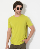 Men's Green Casual Regular Fit Solid Half Sleeves Tshirt