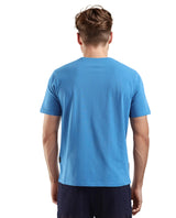 Men's Blue Casual Regular Fit Solid Half Sleeves Tshirt