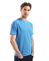 Men's Blue Casual Regular Fit Solid Half Sleeves Tshirt