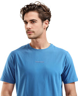 Men's Blue Casual Regular Fit Solid Half Sleeves Tshirt