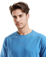 Men's Blue Casual Regular Fit Solid Half Sleeves Tshirt