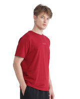 Men's Red Casual Regular Fit Solid Half Sleeves Tshirt