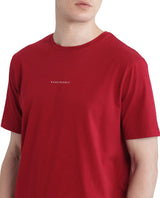 Men's Red Casual Regular Fit Solid Half Sleeves Tshirt