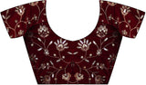 Women's Net Bronze Embellished Designer Saree with Blouse Piece