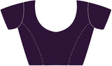 Women's Pure Georgette Purple Embellished Designer Saree with Blouse Piece
