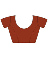 Women's Pure Georgette Brown Embellished Designer Saree With Blouse Piece