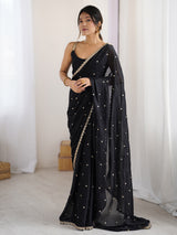 Women's Black Festive Saree