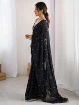 Women's Black Festive Saree