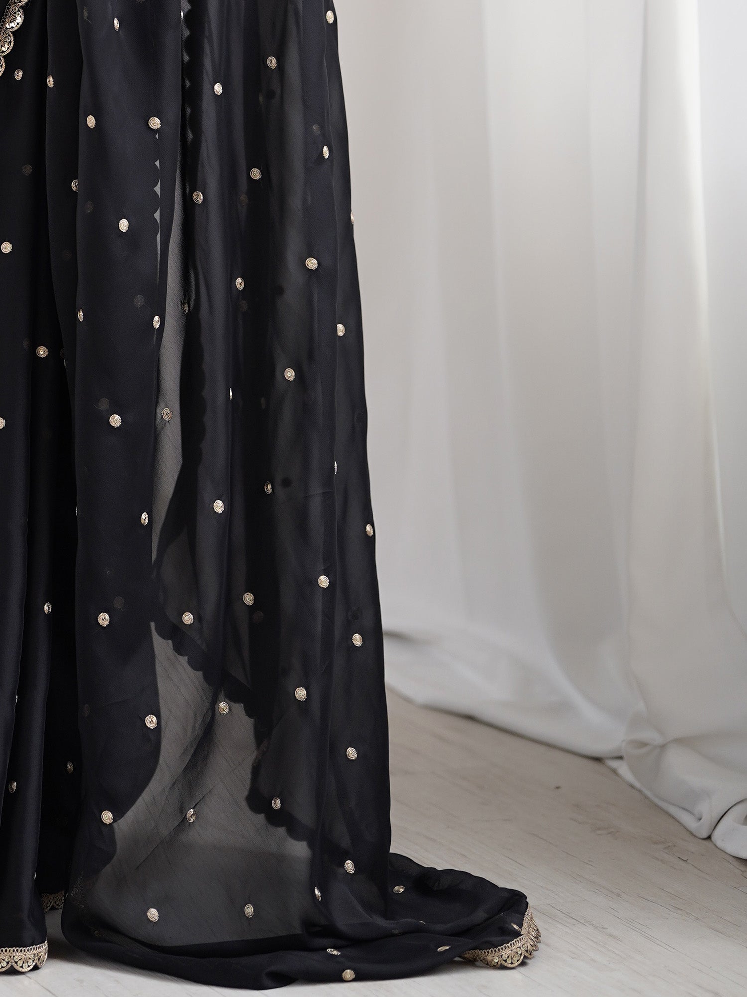 Women's Black Festive Saree