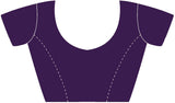 Women's Net Purple Embellished Designer Saree with Blouse Piece