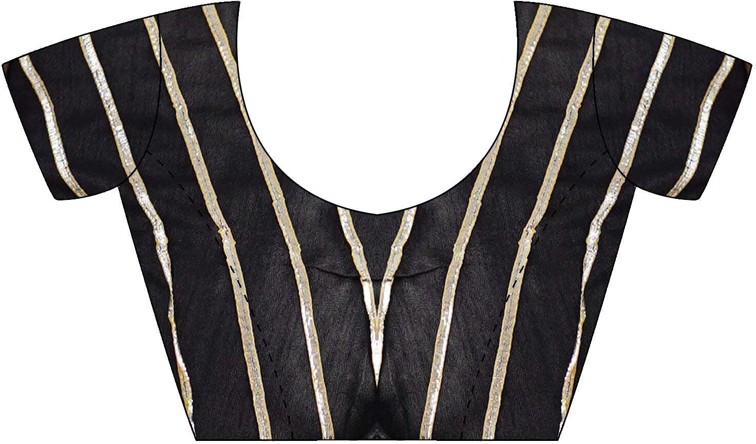Women's Vichitra Silk Black Embellished Designer Saree with Blouse Piece