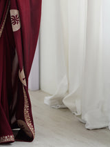 Women's Maroon Festive Saree