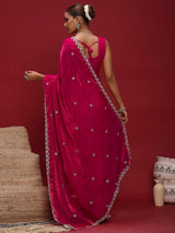 Women's Pink Festive Saree