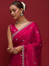 Women's Pink Festive Saree
