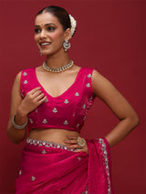 Women's Pink Festive Saree