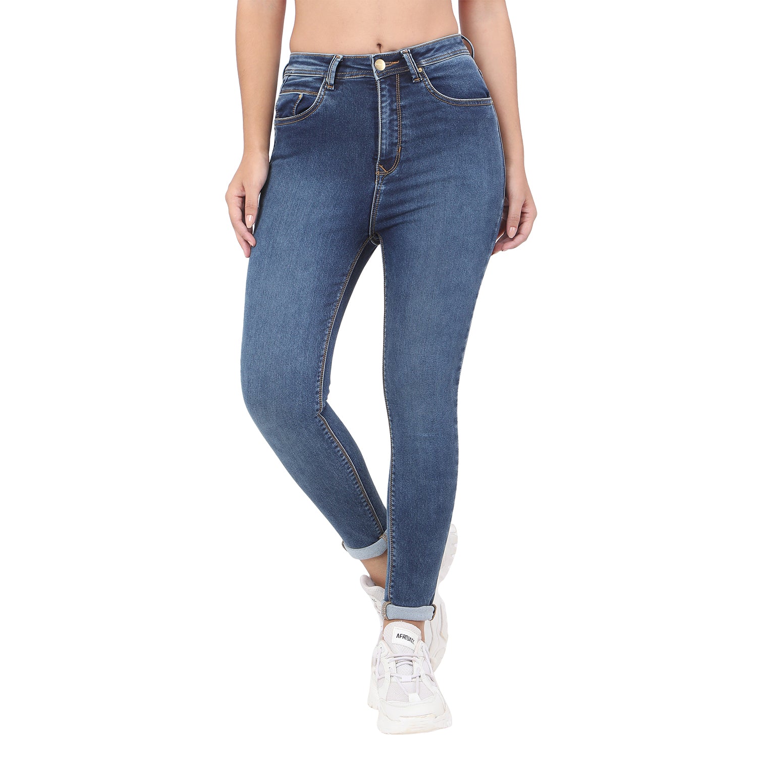 Women's Blue Casual Slim Fit Solid Jeans