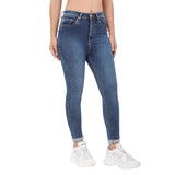 Women's Blue Casual Slim Fit Solid Jeans