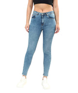 Women's Blue Casual Slim Fit Solid Jeans