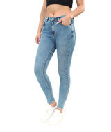 Women's Blue Casual Slim Fit Solid Jeans