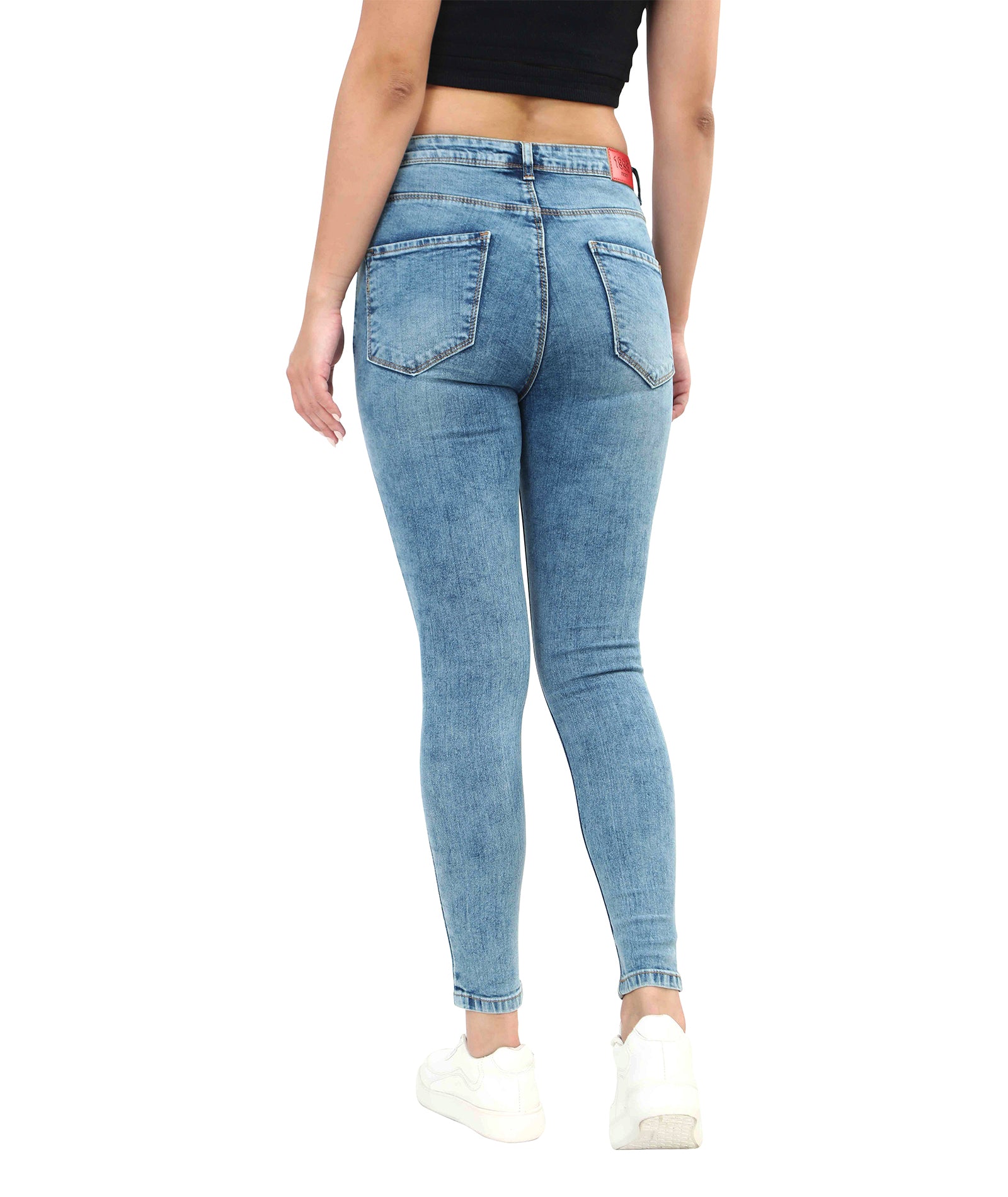 Women's Blue Casual Slim Fit Solid Jeans
