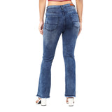 Women's Blue Casual Slim Fit Solid Jeans