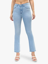 Women's Blue Casual Slim Fit Solid Jeans