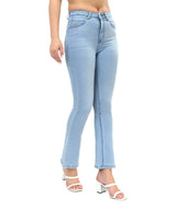 Women's Blue Casual Slim Fit Solid Jeans