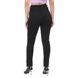 Women's Black Casual Slim Fit Solid Jeans