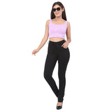 Women's Black Casual Slim Fit Solid Jeans