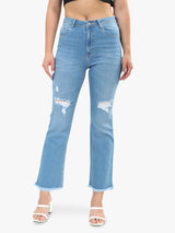 Women's Blue Casual Slim Fit Solid Jeans