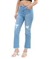 Women's Blue Casual Slim Fit Solid Jeans