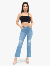 Women's Blue Casual Slim Fit Solid Jeans