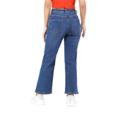 Women's Blue Casual Straight Fit Solid Jeans