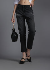 Women's Black Casual Regular Fit Solid Jeans