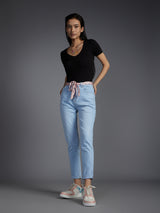 Women's Blue Casual Regular Fit Solid Jeans