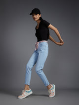 Women's Blue Casual Regular Fit Solid Jeans