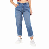 Women's Blue Casual Regular Fit Solid Jeans