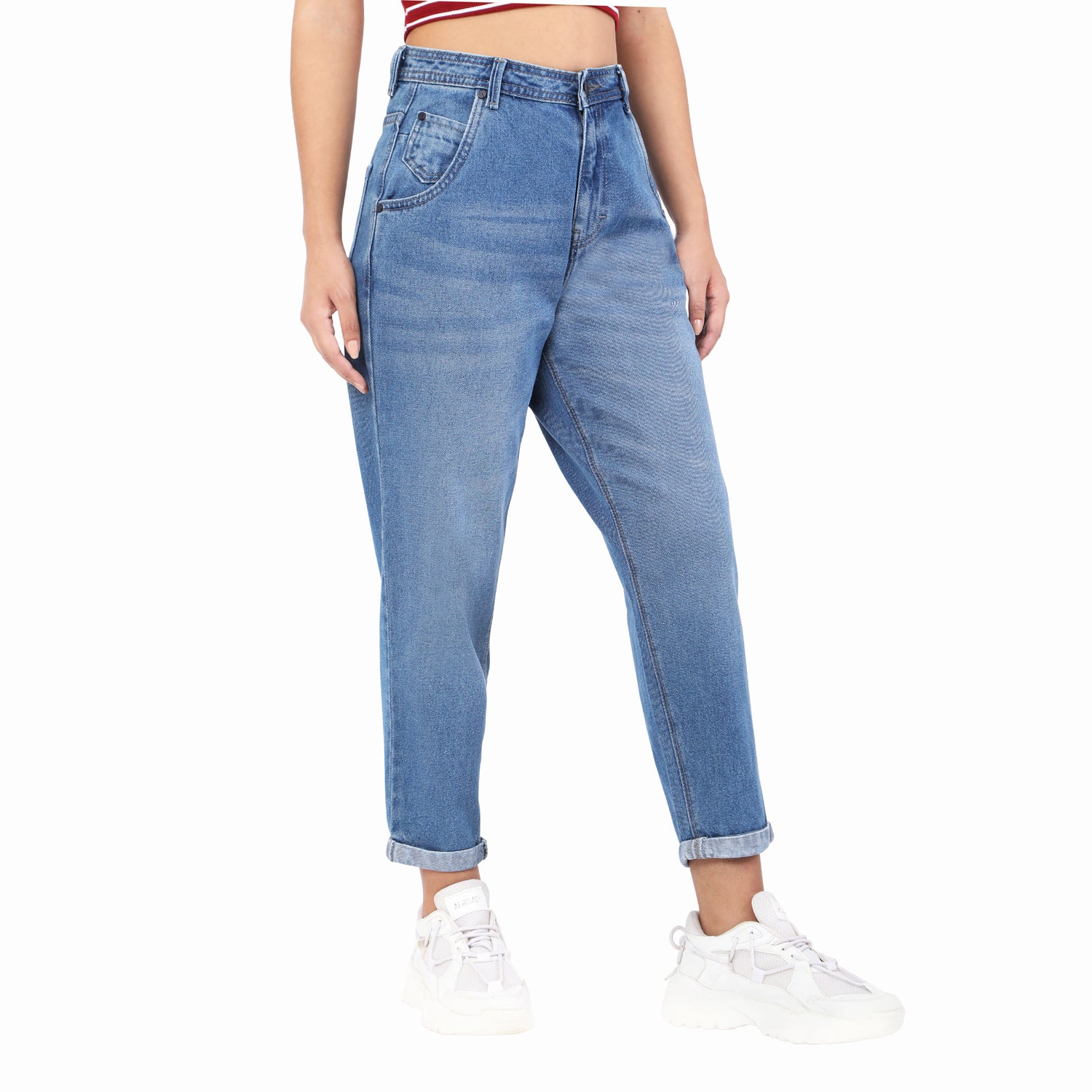 Women's Blue Casual Regular Fit Solid Jeans