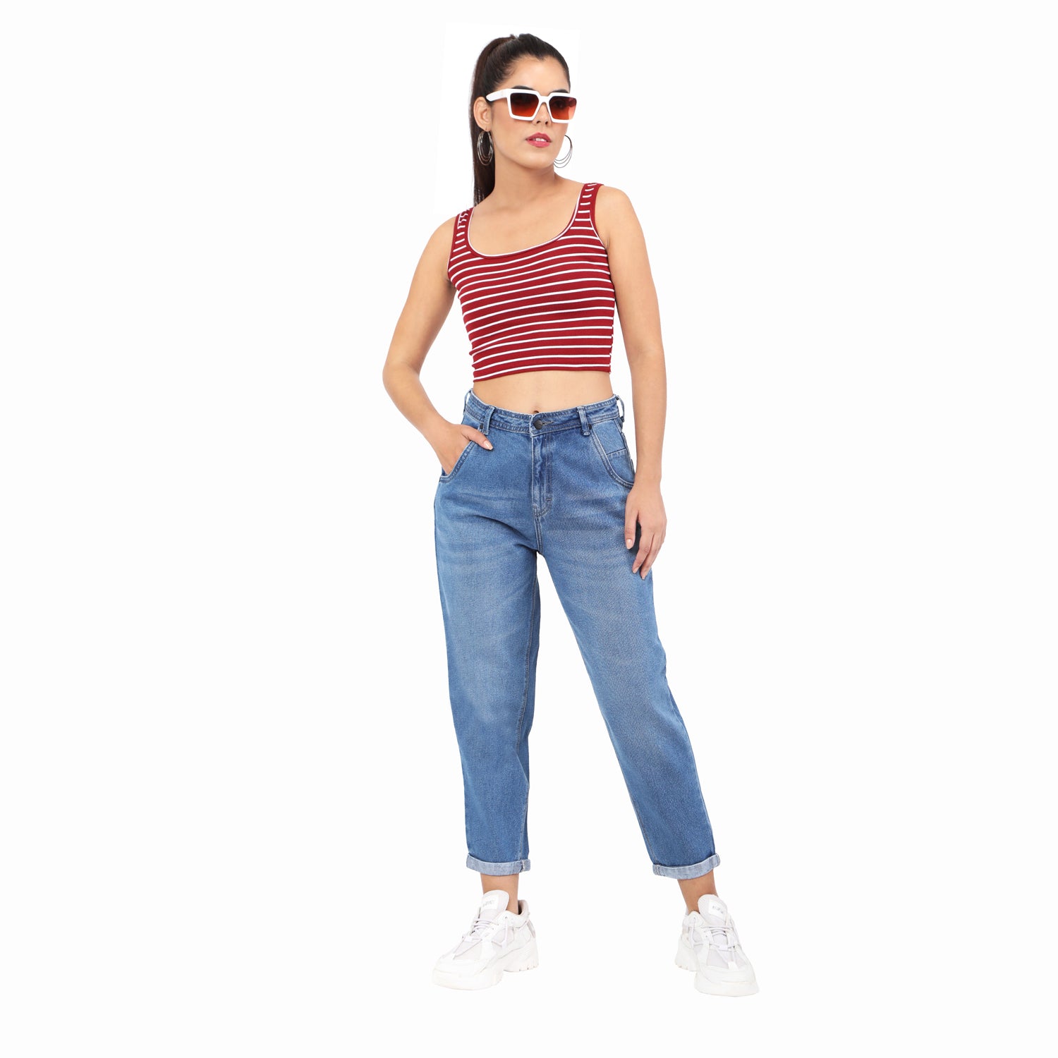 Women's Blue Casual Regular Fit Solid Jeans