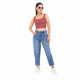 Women's Blue Casual Regular Fit Solid Jeans