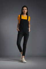 Women's Black Casual Slim Fit Solid Jumpsuit