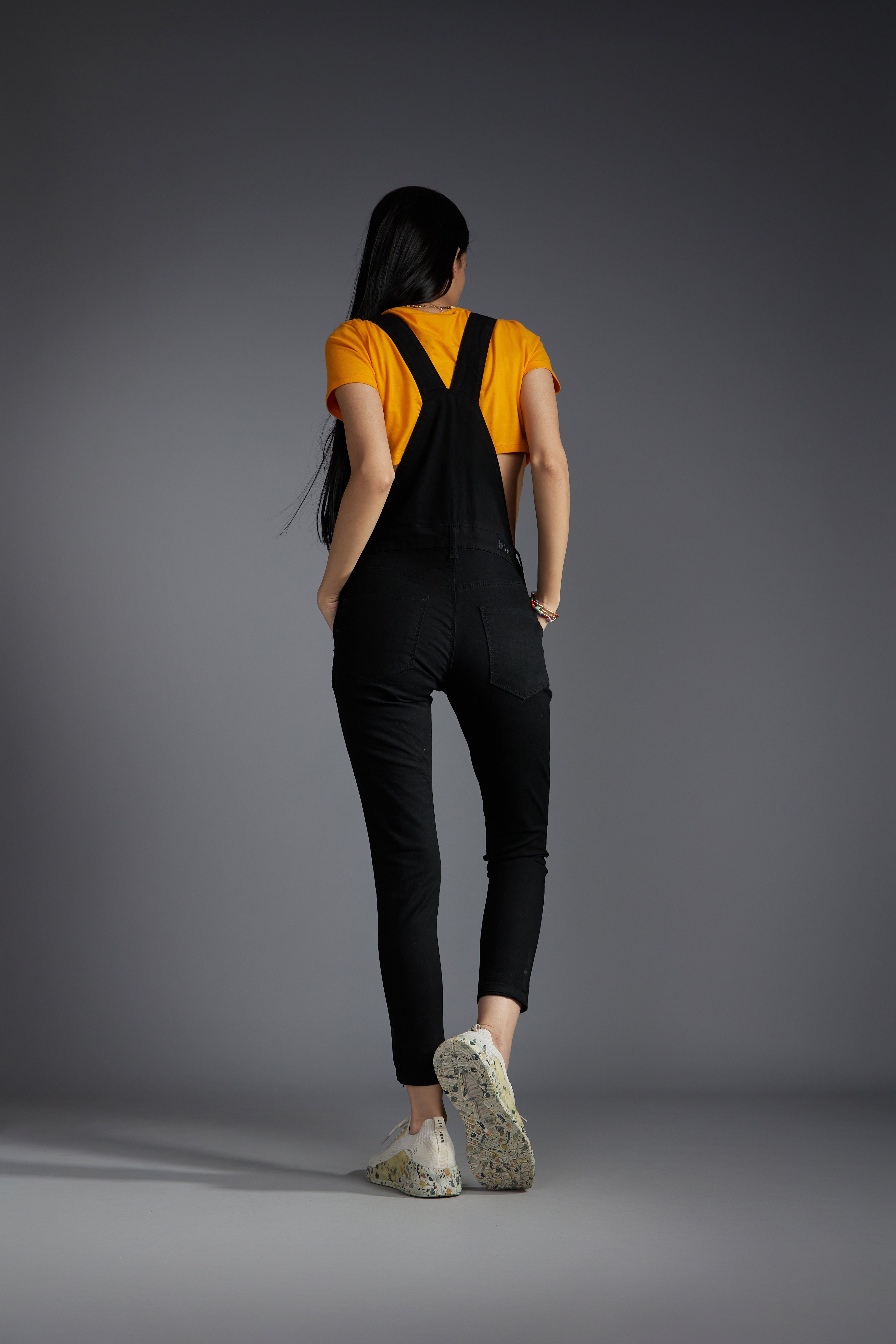 Women's Black Casual Slim Fit Solid Jumpsuit