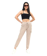 Women's Beige Casual Regular Fit Solid Jogger