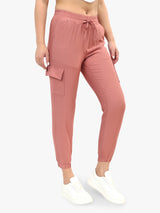 Women's Pink Casual Regular Fit Solid Jogger