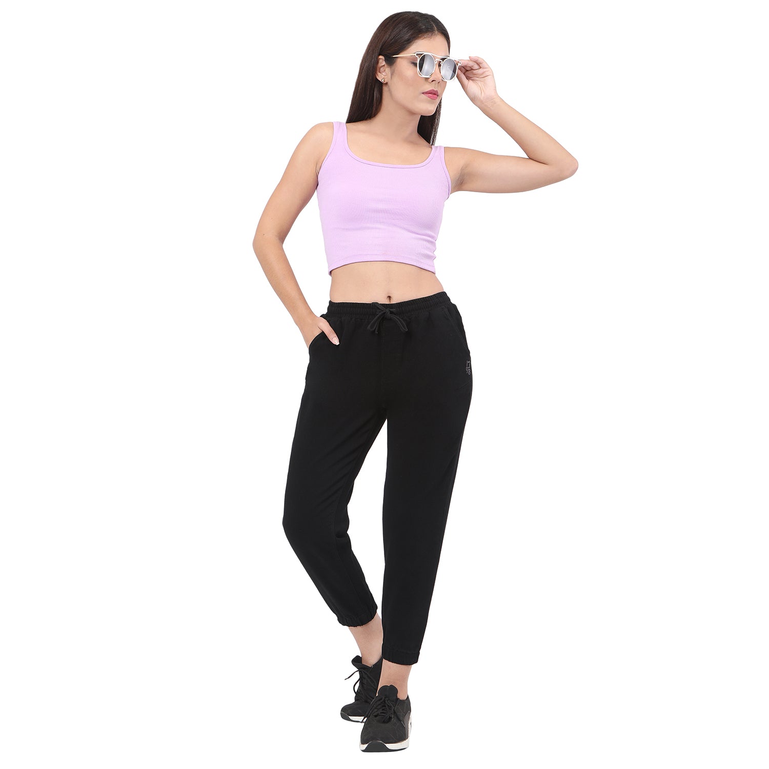 Women's Black Casual Regular Fit Solid Jogger