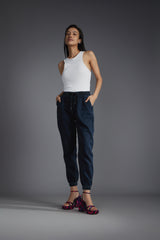 Women's Blue Casual Regular Fit Solid Jogger
