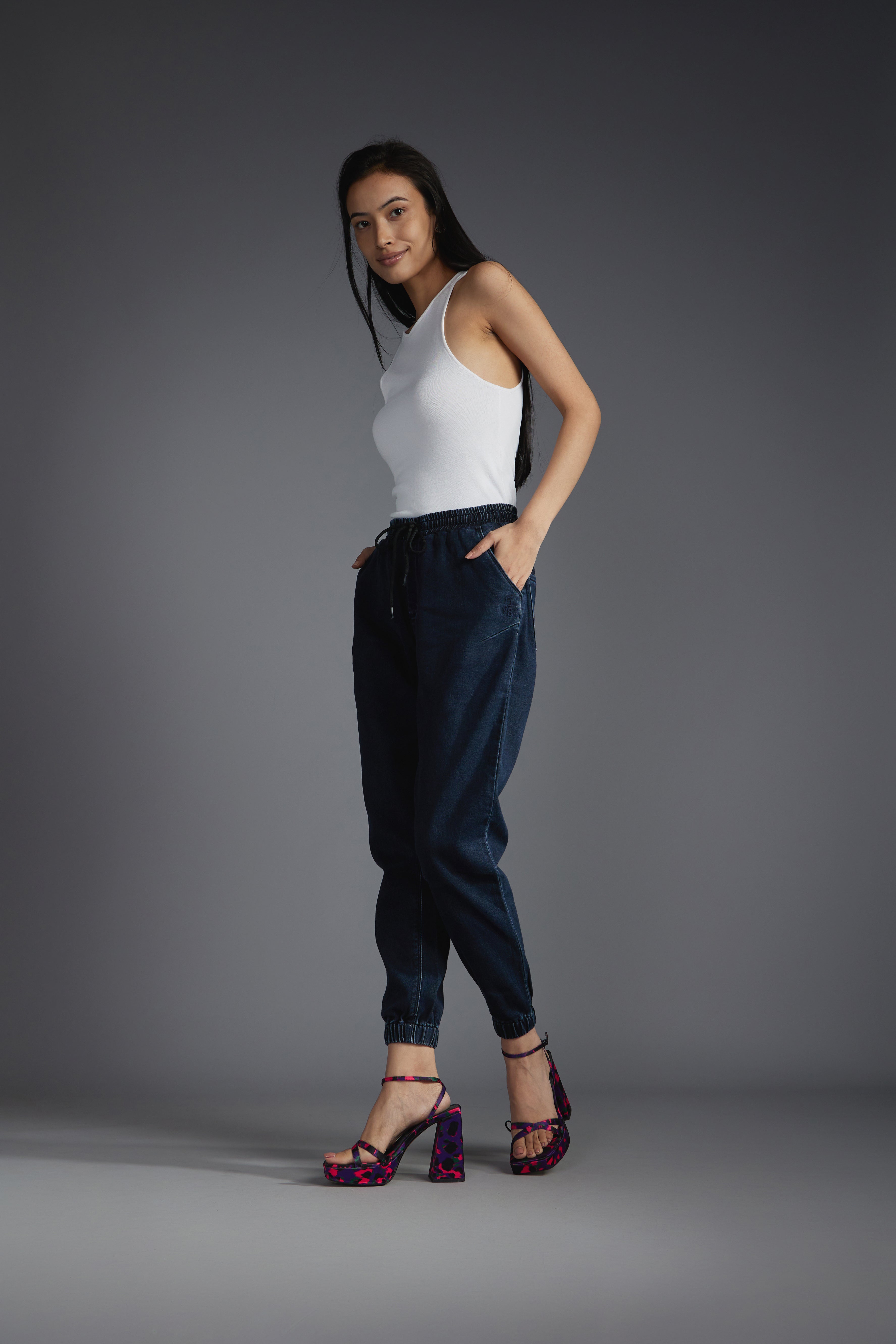 Women's Blue Casual Regular Fit Solid Jogger