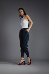 Women's Blue Casual Regular Fit Solid Jogger