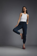 Women's Blue Casual Regular Fit Solid Jogger