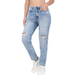 Women's Blue Casual Regular Fit Solid Jeans